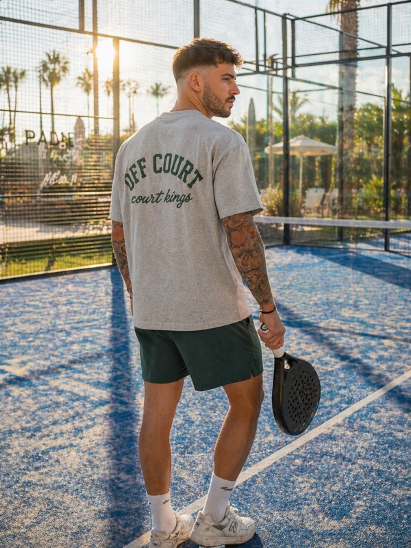 Court Kings Tee — Marl Grey/Green