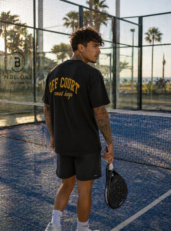 Court Kings Tee — Black/Yellow