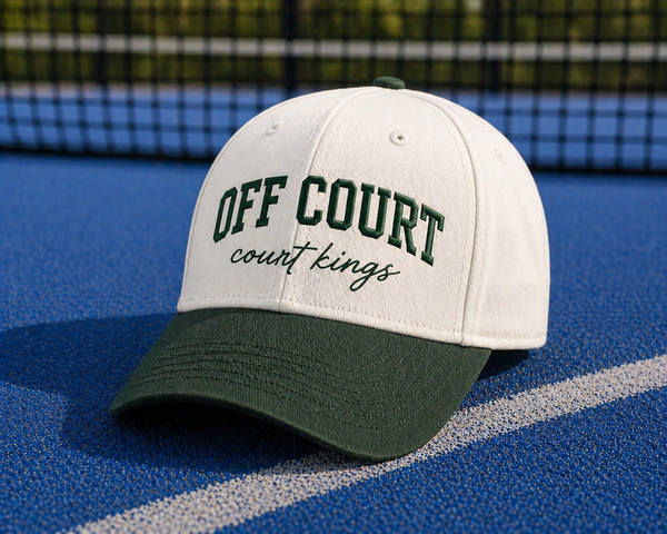 Court Kings Cap — Cream / Forest Green