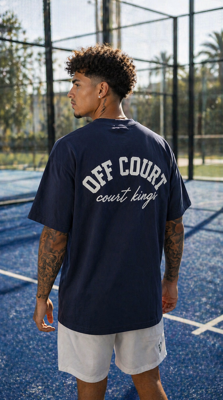 Court Kings Tee — Navy/White