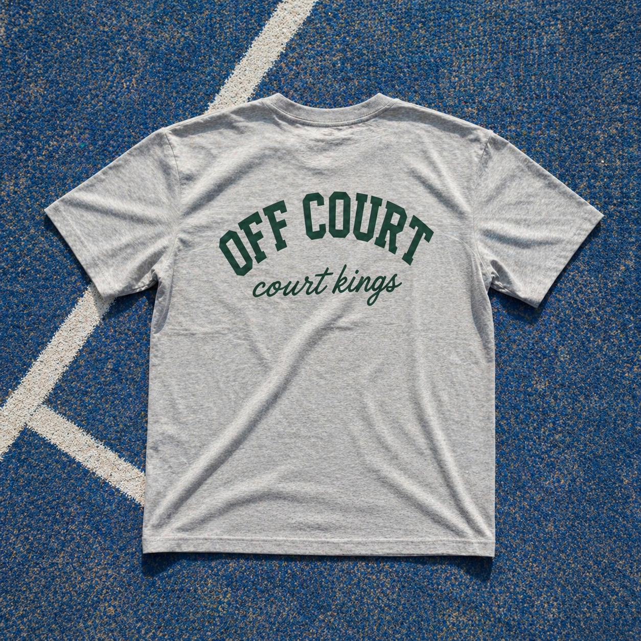 Court Kings Tee — Marl Grey/Green