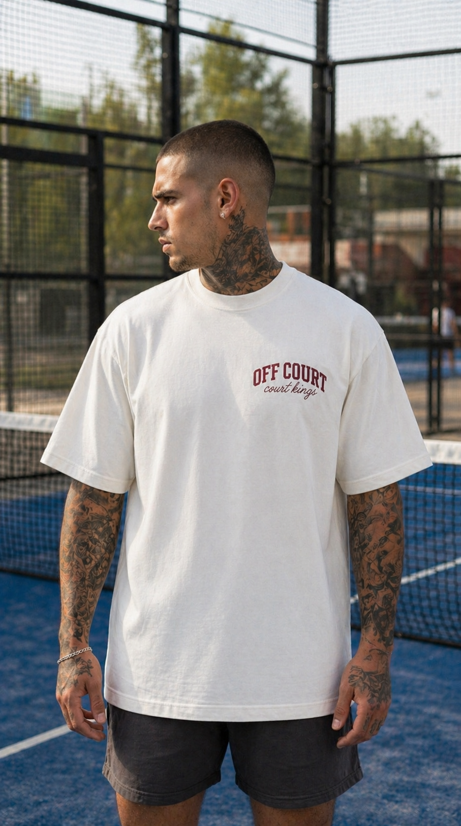 Court Kings Tee — White/Red