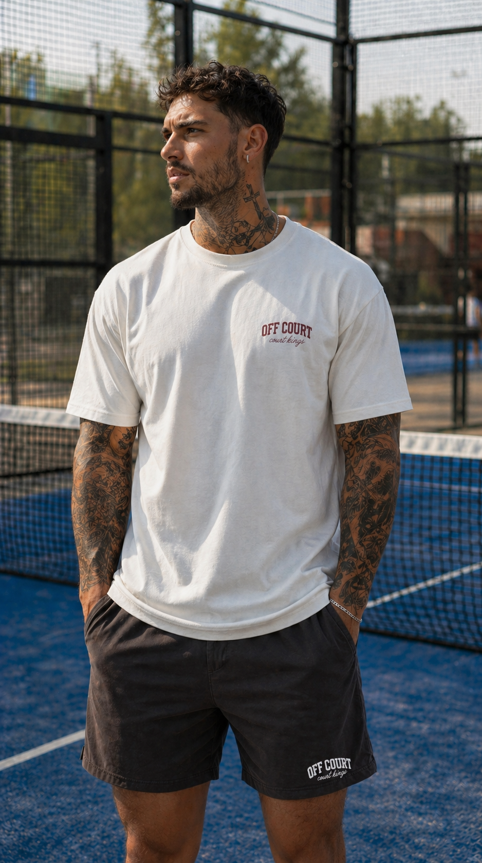 Court Kings Tee — White/Red