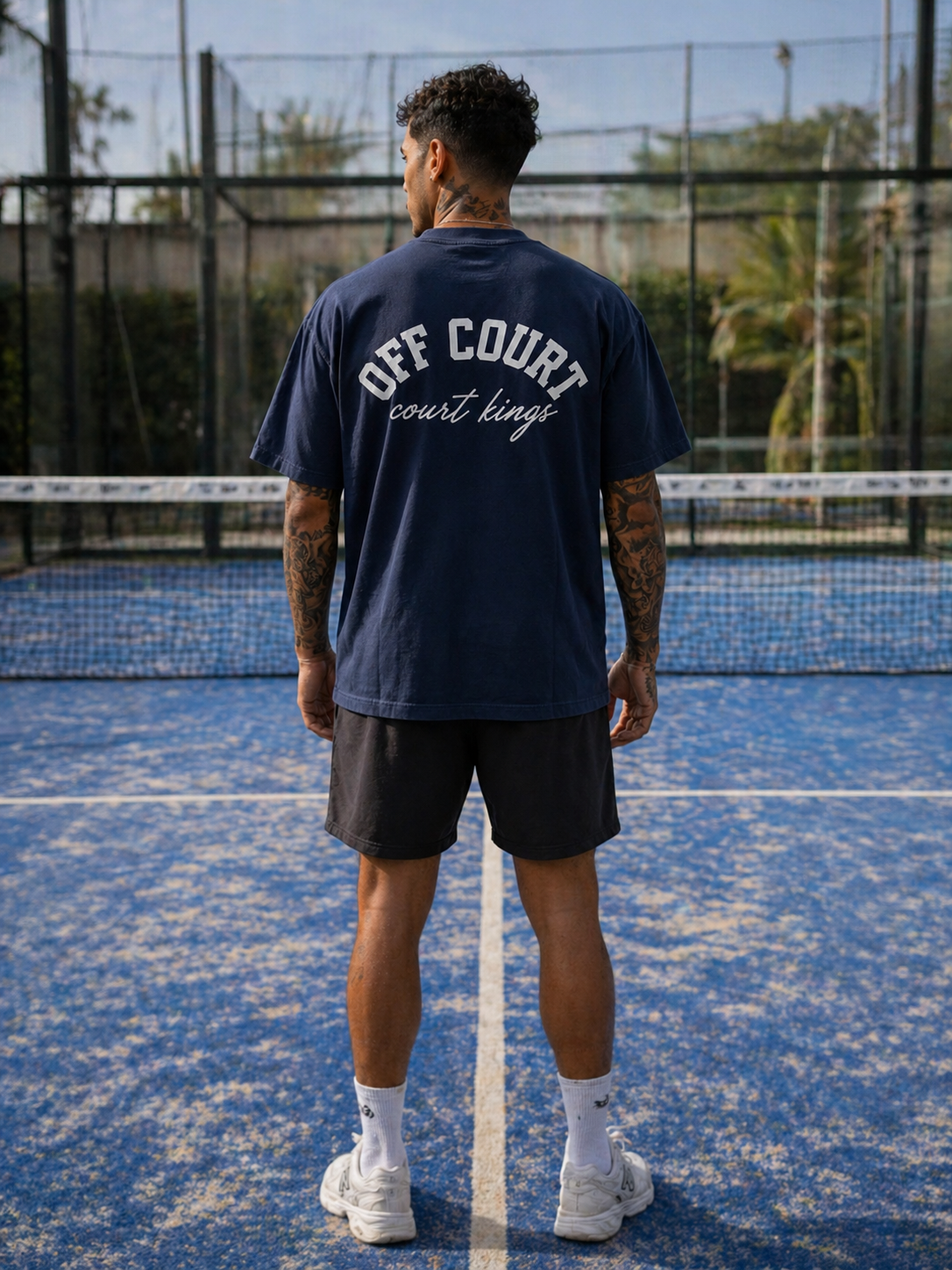Court Kings Tee — Navy/White