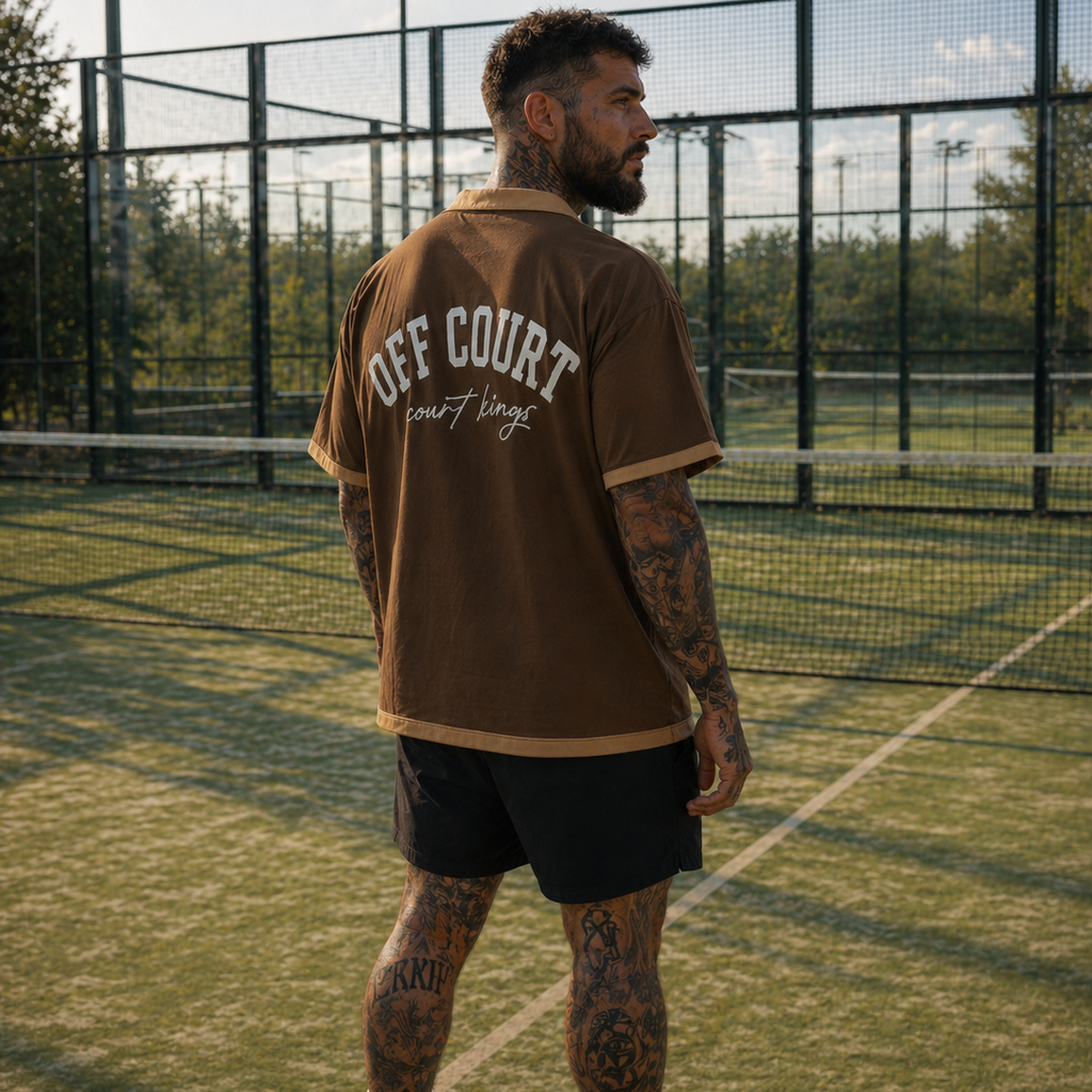 Court Kings Cuba Bowling Shirt — Brown