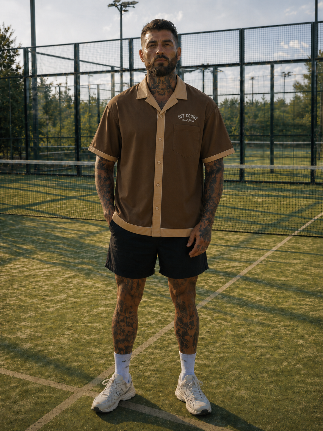 Court Kings Cuba Bowling Shirt — Brown
