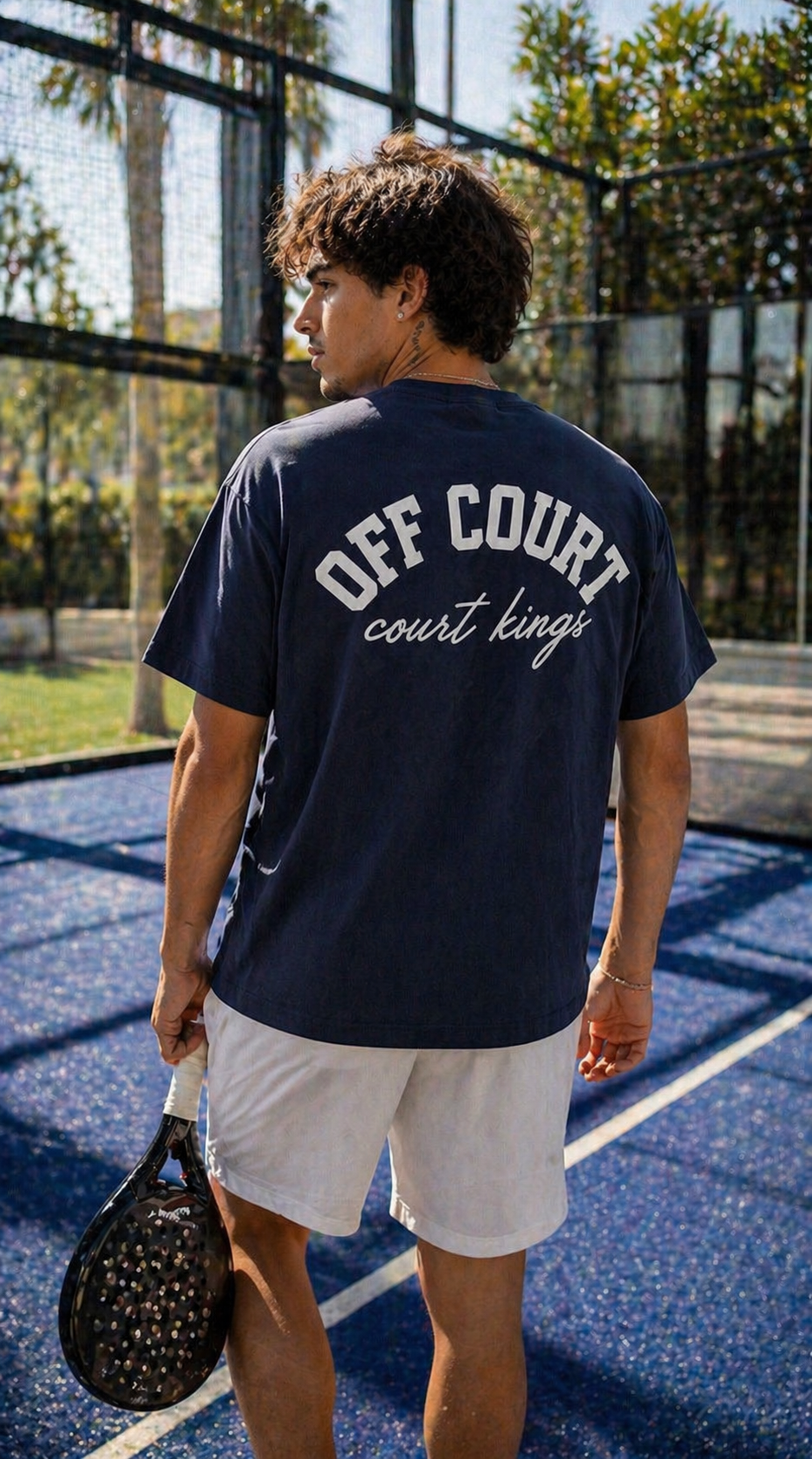 Court Kings Tee — Navy/White