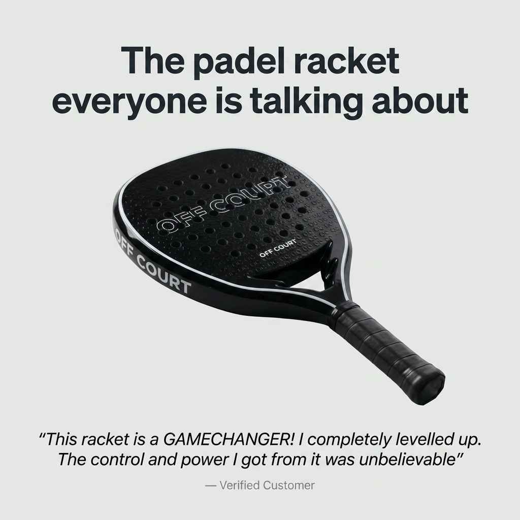 OFF COURT 12K Carbon Fibre Black Padel Racket