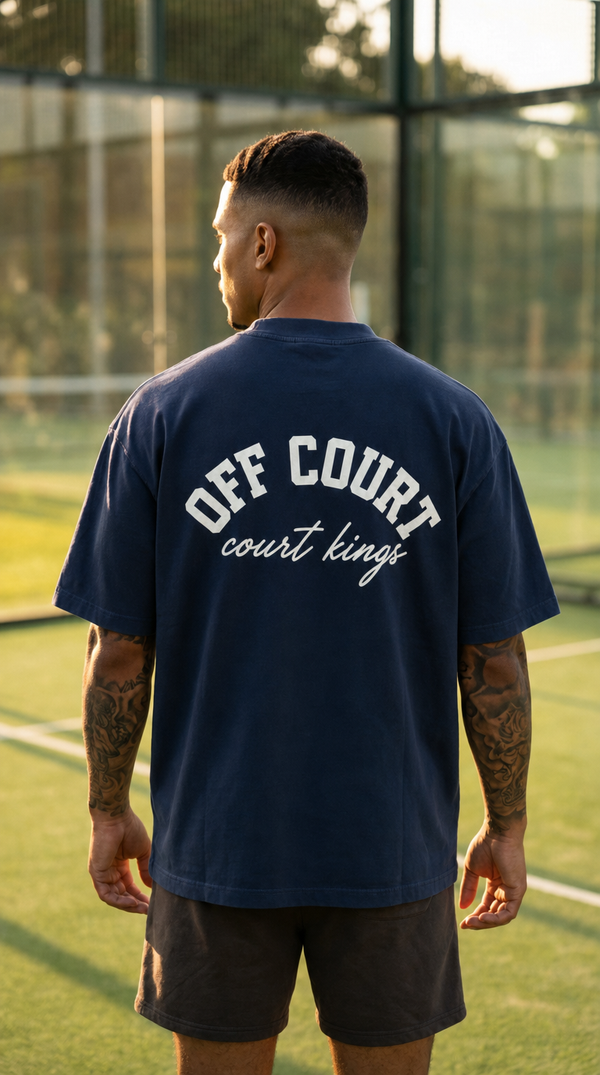 Court Kings Tee — Navy/White