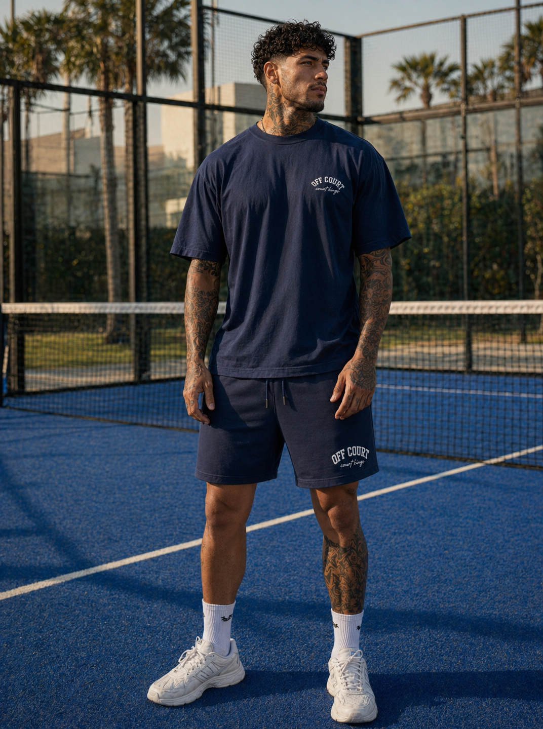 Court Kings Tee — Navy/White
