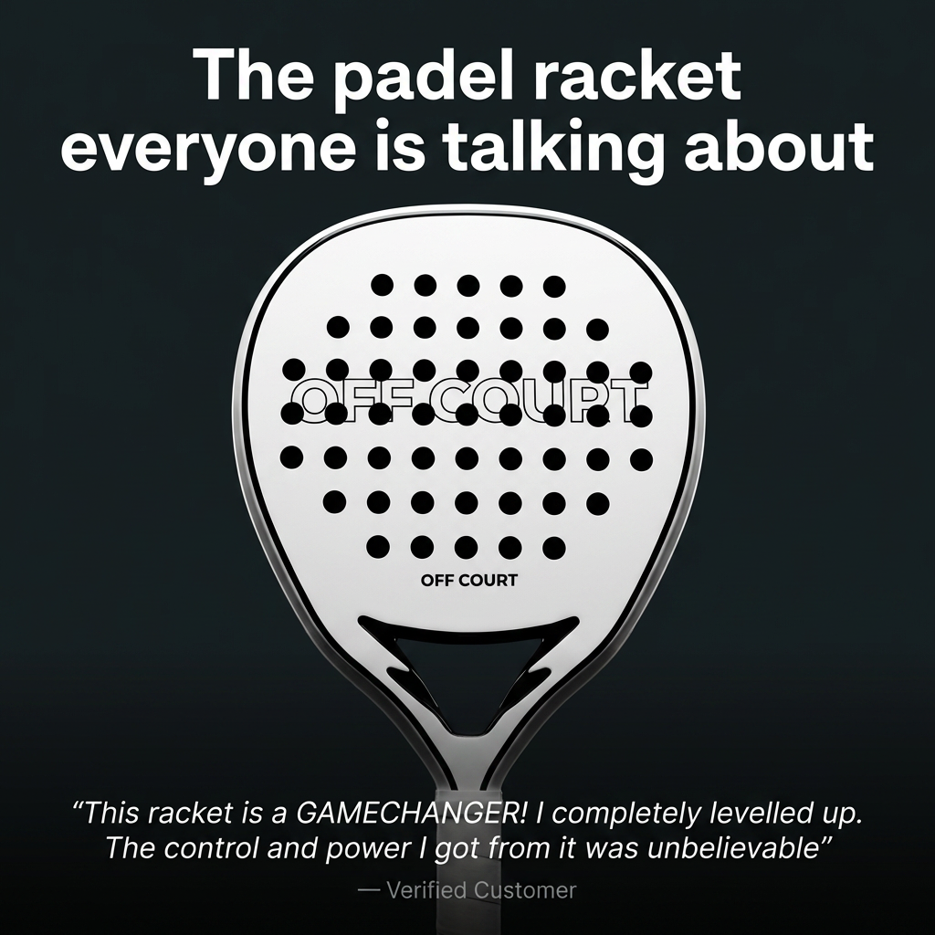 OFF COURT 12K Carbon Fibre White Padel Racket