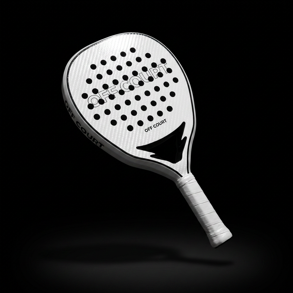 OFF COURT 12K Carbon Fibre White Padel Racket