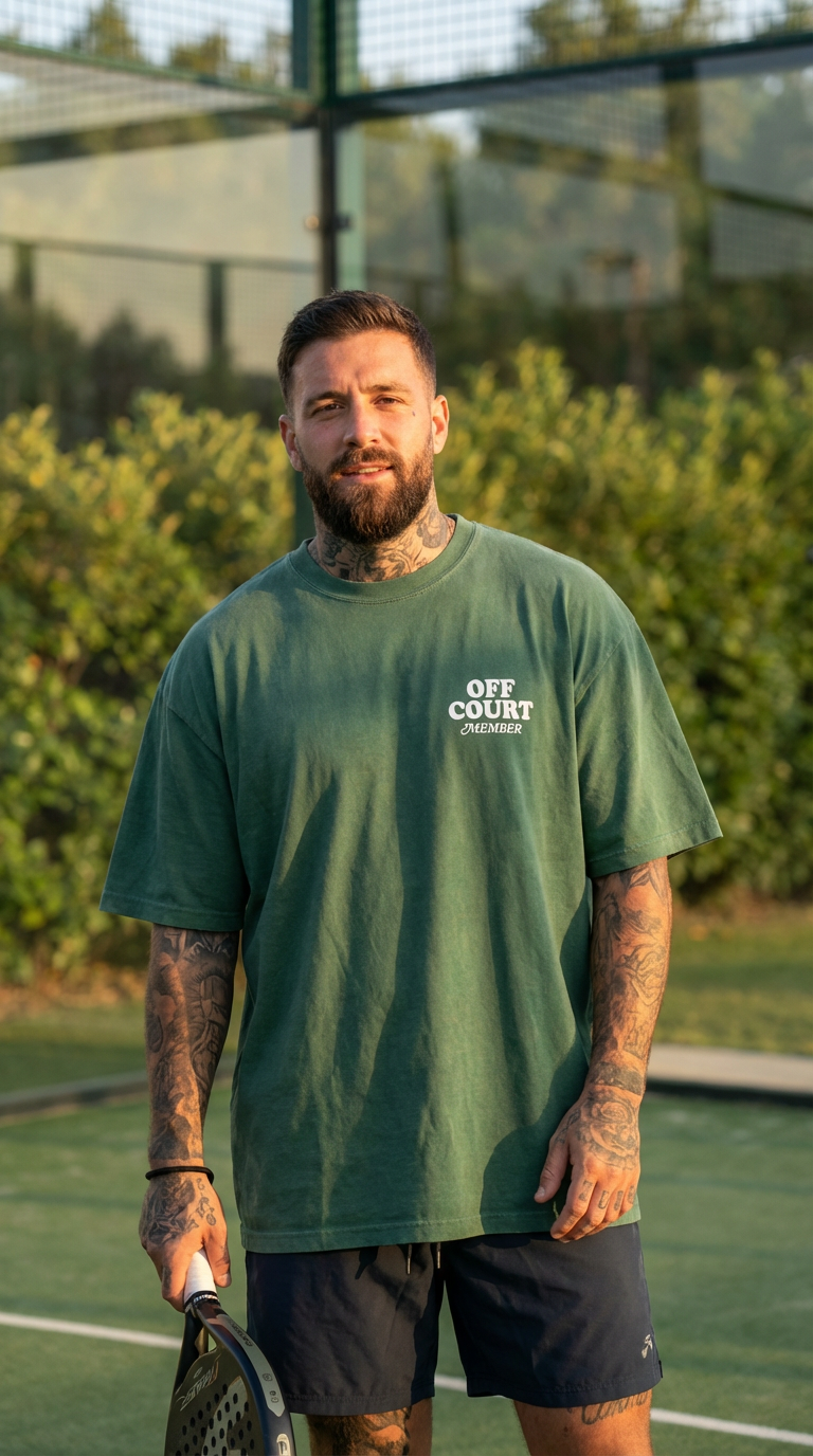 OFF COURT PADEL LIFESTYLE MEMBERS TEE - GREEN