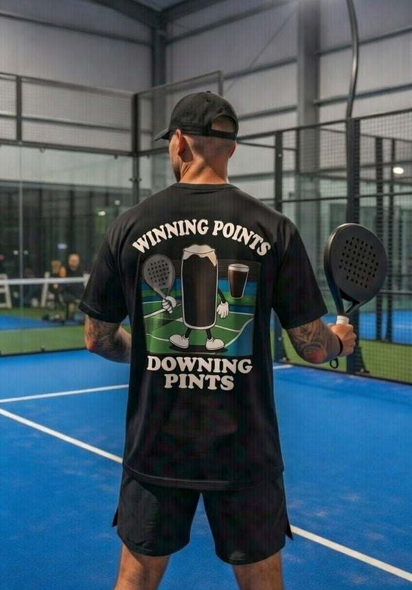 OFF COURT - WINNING POINTS AND DOWNING PINTS T-Shirt Black