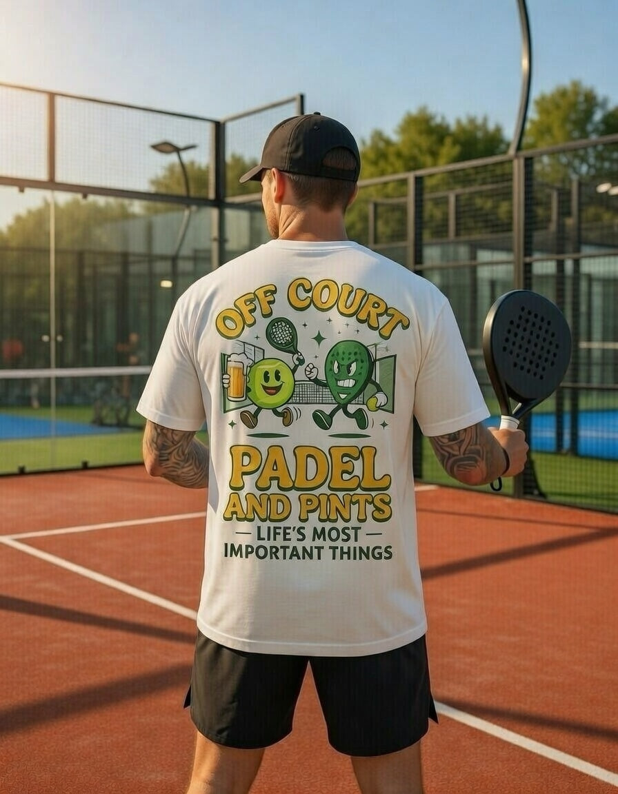 OFF COURT - PADEL & PINTS LIFE'S MOST IMPORTANT THINGS T-Shirt Off-White