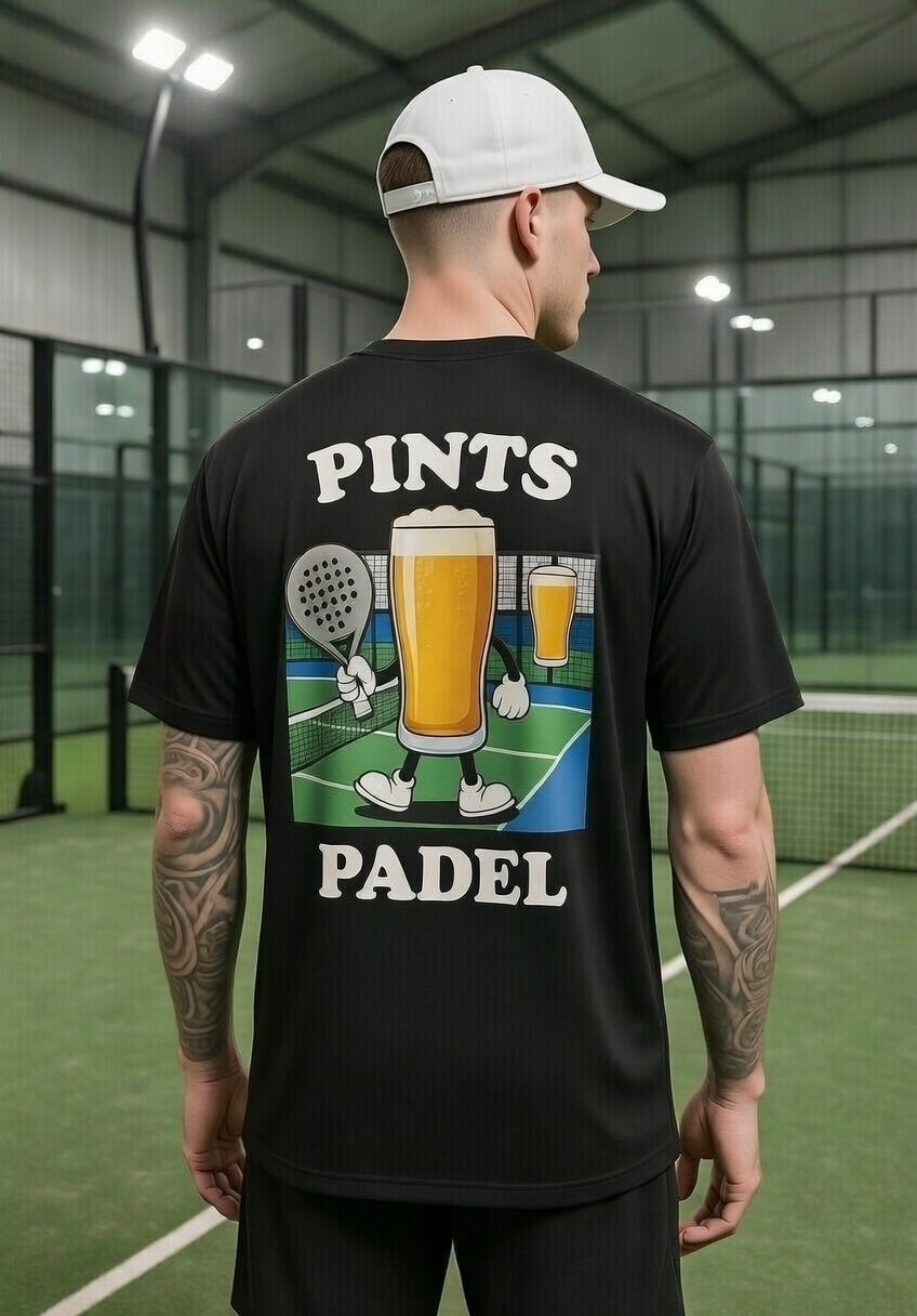 OFF COURT - PADEL X PINTS Lifestyle T-Shirt Black