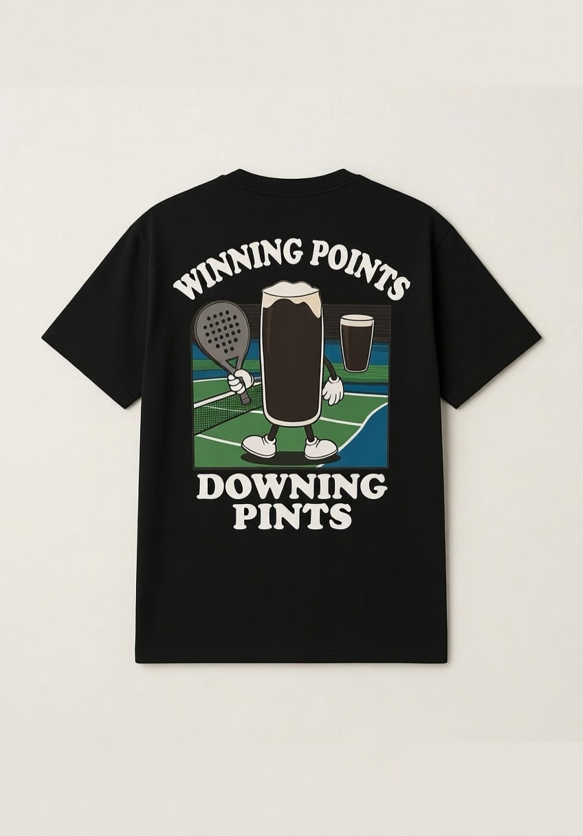 OFF COURT - WINNING POINTS AND DOWNING PINTS T-Shirt Black