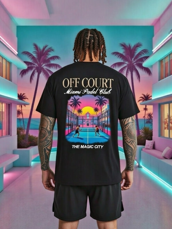 OFF COURT - MIAMI PADEL CLUB T-Shirt Black